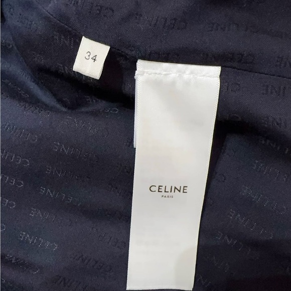 Authentic Celine Dark Blue Textured Blazer - Picture 6 of 9
